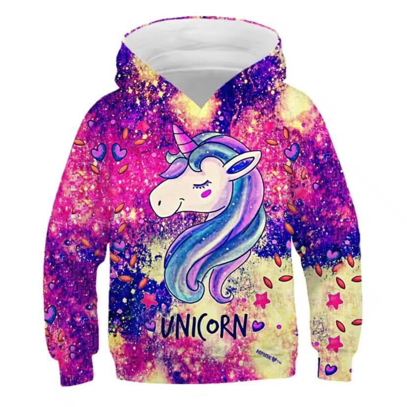 KIDS 3D PRINT UNICORN CHINA SUIT PLAY BOY FABRIC HODDY