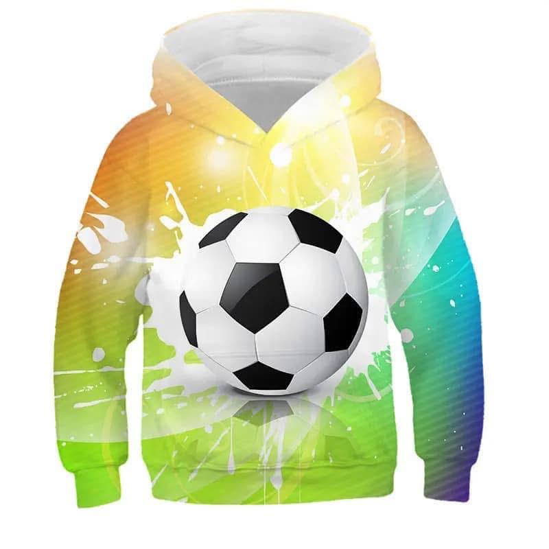 KIDS 3D PRINT COLOR FOOTBALL  CHINA SUIT PLAY BOY FABRIC HODDY