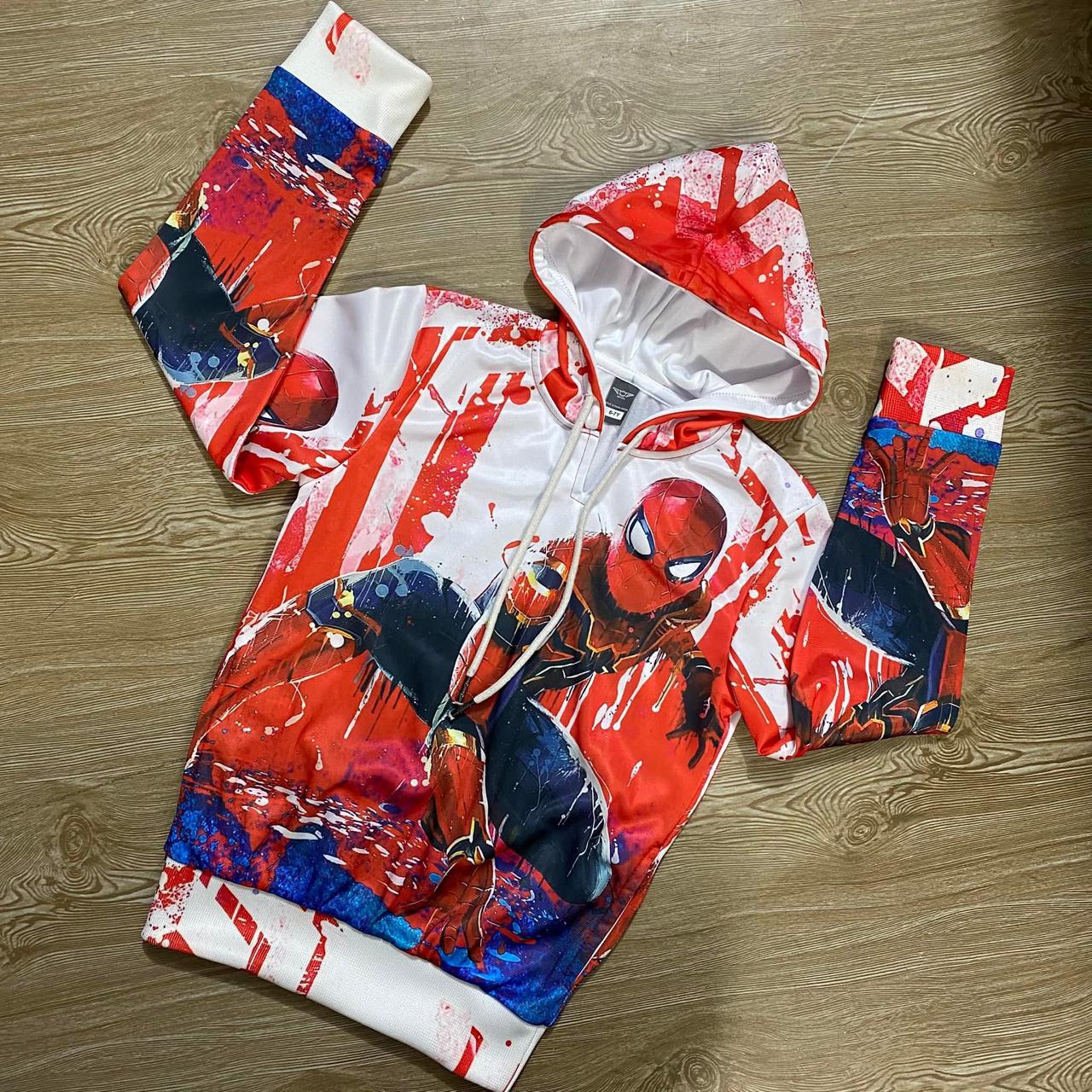 SPIDERMAN KIDS 3D PRINT HODDY RED COLOUR